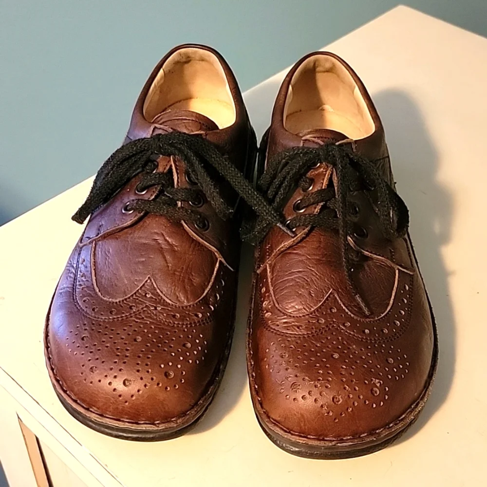 Finn Comfort‎ London Lace Up Brown Leather Shoes 41, US 8